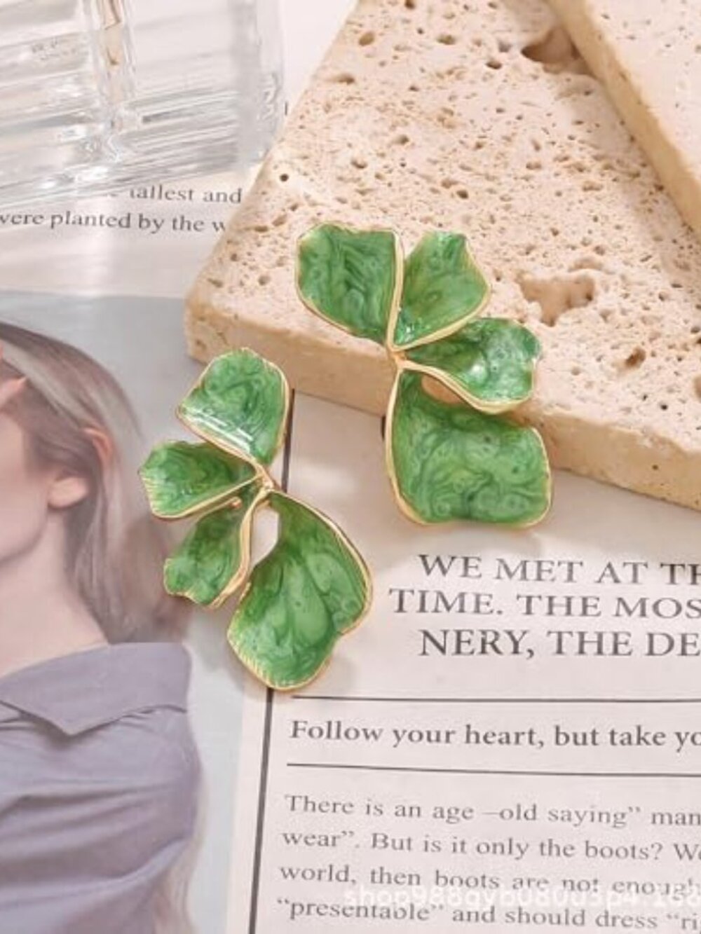 Chunky Ears Big Statement‎ Ears for Women Trendy Large Floral Ginkgo Leaf Flower